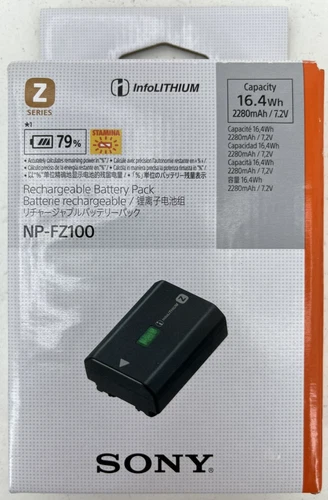 Sony OEM NP-FZ100 Rechargeable Battery for A1, A9, A9 II, A7R III, A7R IV, A7S