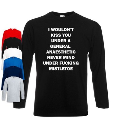 Rude Mistletoe Christmas Long Sleeve T-Shirt | Lustiges Zitat | Santa Jingle Bells