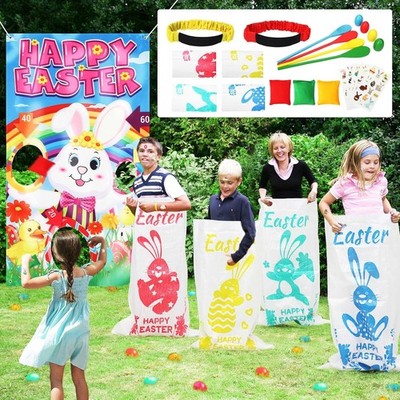 23 Pack Easter Outdoor Party Games Sack Race Egg Spoon Toss Kids Party Set