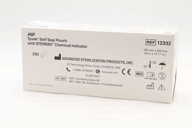 ASP 12332 Self-Seal Sterilizer Pouch w/STERRAD Chem Indicator 6x12.5