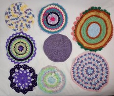 Crochet Mandala Handmade Decorative Doilies 9"  13" Lot 8
