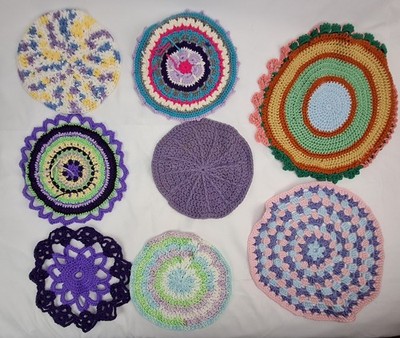 Crochet Mandala Handmade Decorative Doilies 9'' & 13'' Lot 8