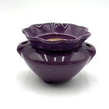 Vintage TVP Self Watering Flower African Violet Planter 2 Piece Purple Speckle