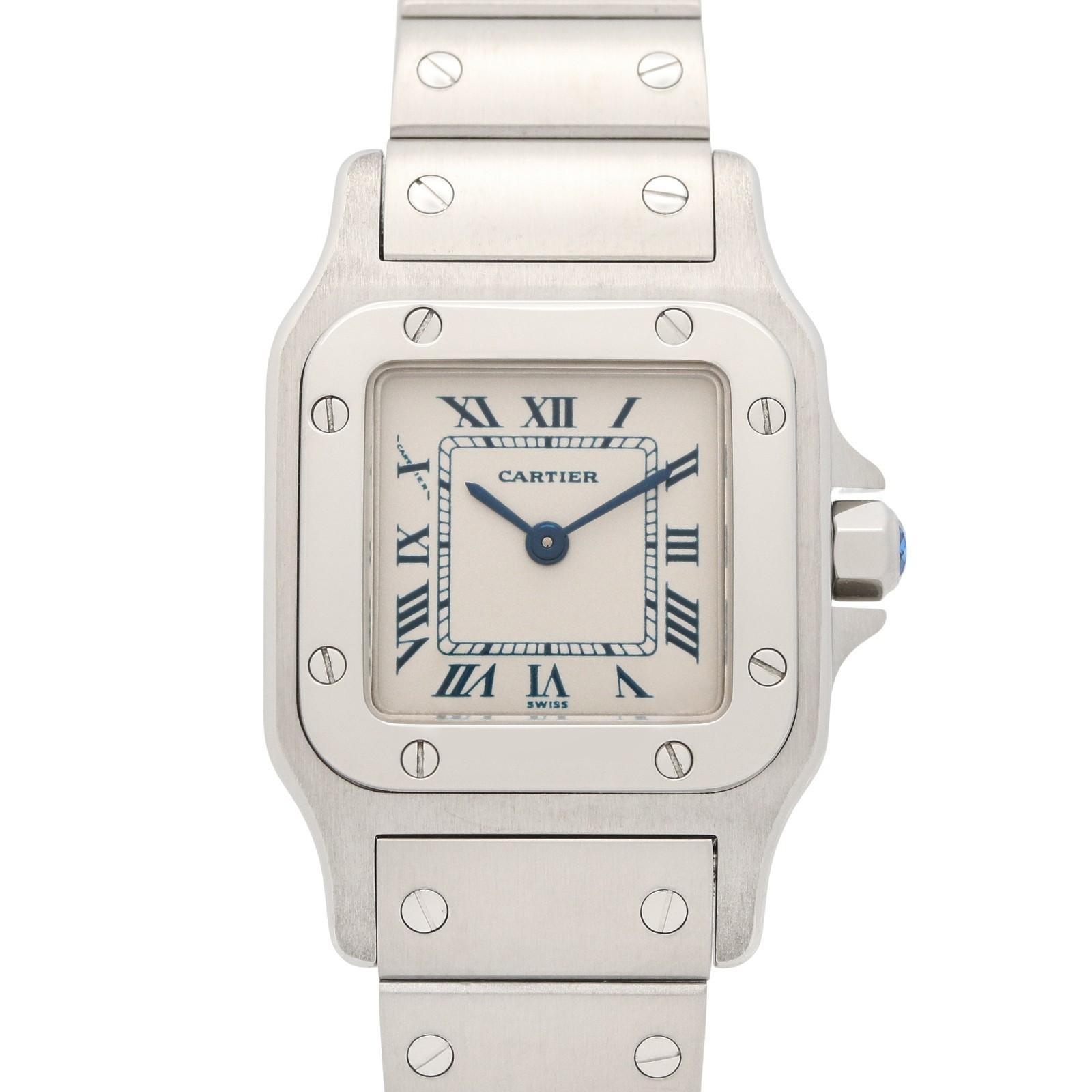 CARTIER Santos Galbee SM Wrist Watch W20017D6 Quartz Stainless Steel Used Women