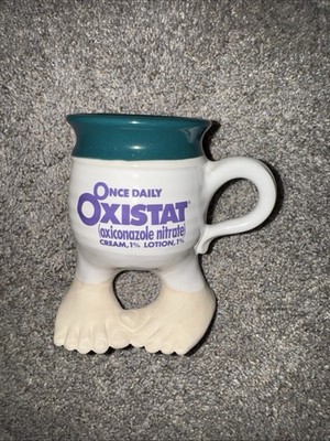 Pharmaceutical Feet Toe Mug Drug Rep Oxistat (oxiconsole Nitrate) Cream Ceramic