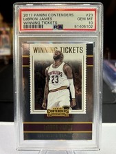 Panini Contenders 2017-18 LeBron James #23 Winning Tickets PSA 10 NBA LOW POP!
