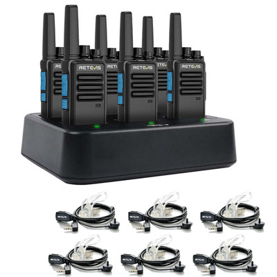 6Pack Retevis RT68D DMR Handheld Radio AES256 Rugged 2000mAh & Six Way Charger