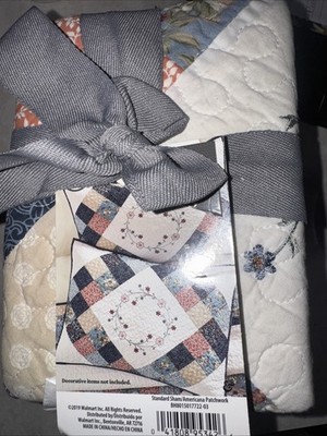 Better Homes & Gardens Americana Patchwork Quilted Pillow Shams Pair 20  x 28 In
