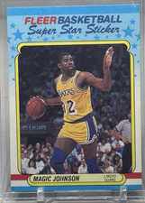 Fleer 1988-89 Superstar Sticker Magic Johnson #6 Lakers Base Basketball Card