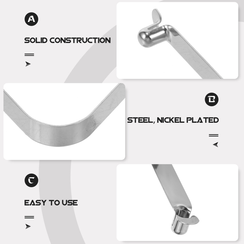 12 Clips à Ressort Pour Kayak – Acier 65Mn Nickelé, Forme V, 50x8 Mm – Verrouillage Télescopique Pour Tente, Parapluie, Camping
