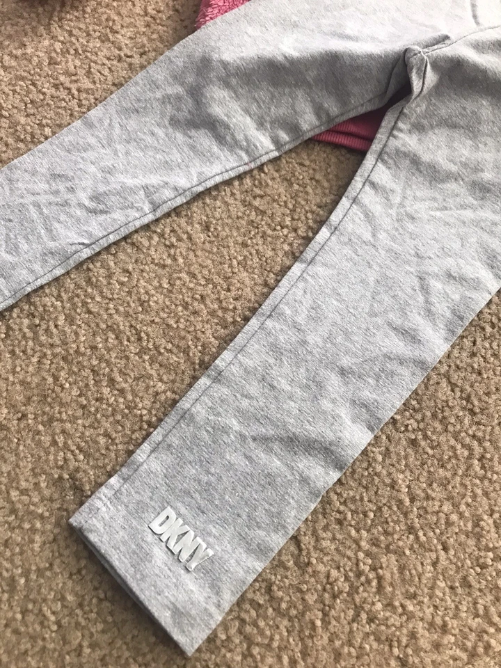 DKNY Toddler Girls Size 3T 2Pc Set Fleece Hoodie Leggings Pants Pink NWT - Image 4 of 4