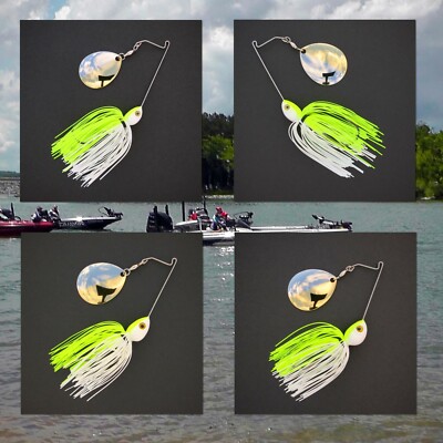 Bassdozer spinnerbaits SHORT ARM WILLOW 3//8 oz CHART WHITE spinner bait baits