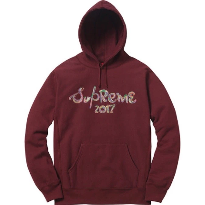Sweat à capuche Supreme Brush Logo rouge bordeaux   Large   DS NEUF