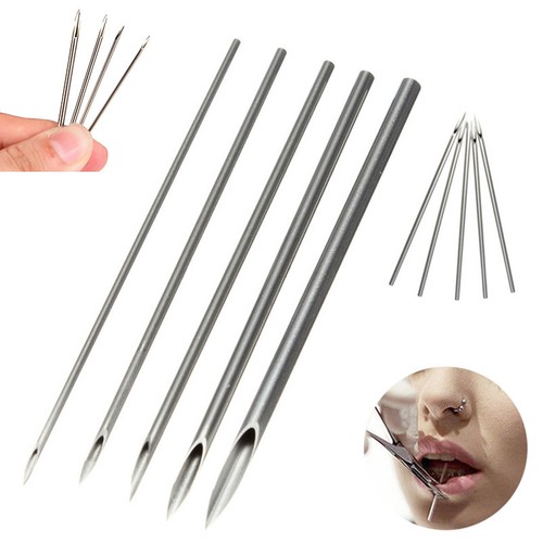 10/20 Pcs 12/14/16/18/20 G Surgical Steel Piercing Needles Navel Nose Lip Ear_bz