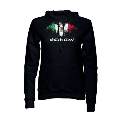 Nuevo Leon Mexico Eagle Flag Black  Pullover Hoodie Sudadera Sweatshirt