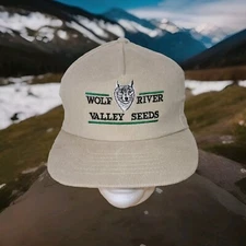 Wolf River Valley Seeds Hat Cap Strapback Beige Green Otto Farming Wisconsin