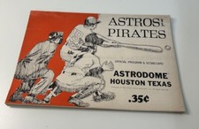VTG Houston Astros vs Pittsburgh Pirates Baseball Program Rare Art Cover Sketch