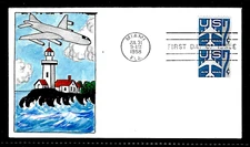 C52 7c Air Mail (COIL) (1958) THE BLUE STAMP JET FDC HD/HP BY WILLIAM N. WRIGHT