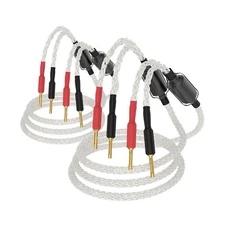 Pair Viborg 16core 100% Pure Silver Soft Speaker Cable Pure Copper Bnanana Plug