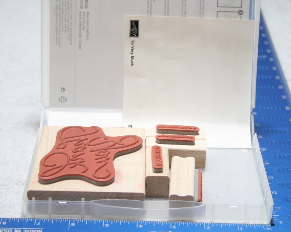 SO VERY MUCH Stampin Up Rubber Wood Stamp Set THANK YOU Gift Cursive W ...