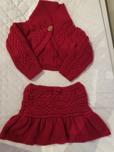 BABY GAP KNIT RED 12-18 MOS 2 PIECE TOP AND SKIRT CUTE - 第 1/6 張圖片