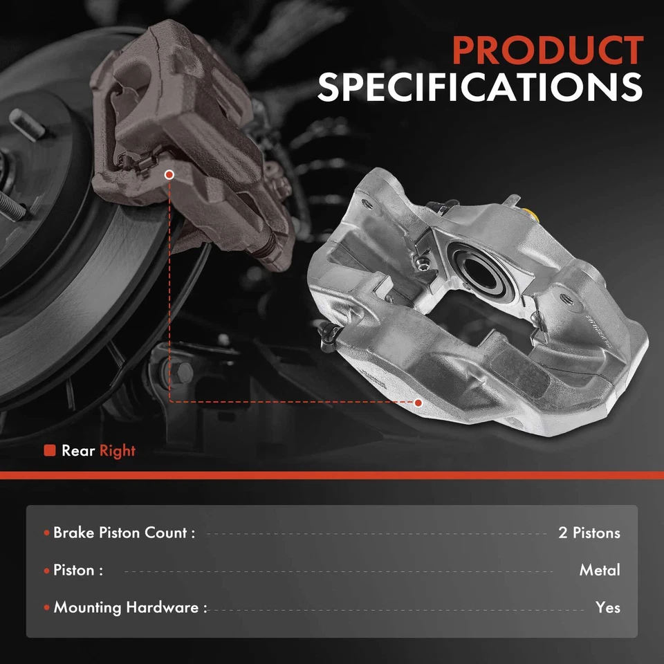 Pinza de freno de disco trasera derecha con 2 pistones para Subaru Impreza 08-14 WRX STI 15-17 Foto 2 de 4