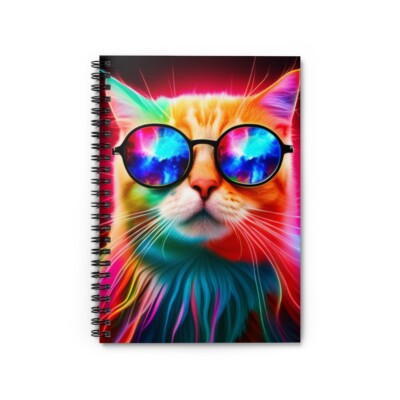 Groovy Cat Spiral Notebook - Ruled Line (118 page)
