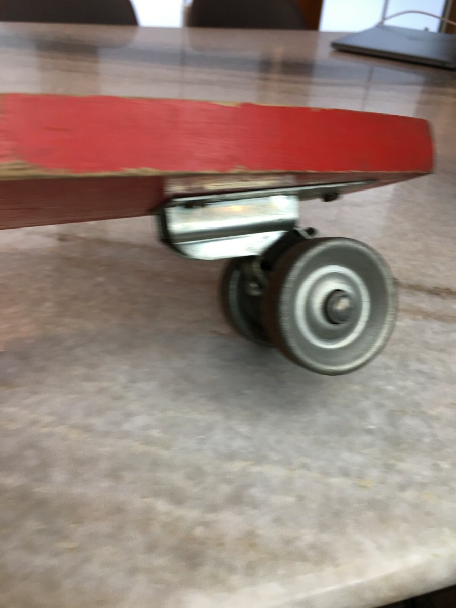 Rinky-Dink Surf Board Vintage Wood Wooden Steel Wheels Rinky-Dink Surf Board Vintage Wood Wooden Steel Wheels