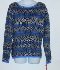 Ruby Rd Ladies Long Sleeve Geometric Pullover Sweater Multi-Color Medium M NWT