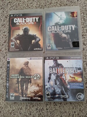 PS3 Lot X 4 Call of Duty Black Ops 1 & 3, Battlefield 4 Modern Warfare 2 TESTED