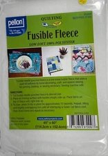Pellon Fusible Fleece 45" X 60" Low Loft 100% Polyester 987F White Iron-on
