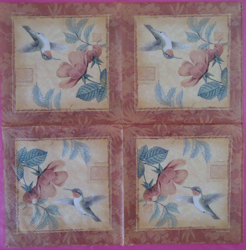 6 Napkins Cat Dog Bird Flower Dragonfly Hummingbird Butterfly Decoupage crafts - Imagen 10 de 13