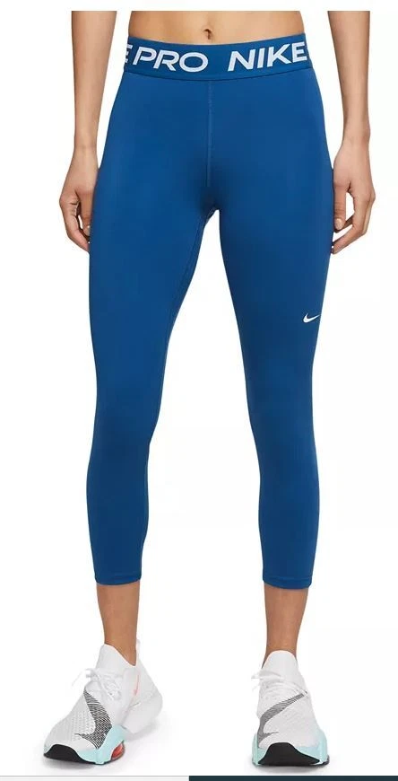 Nike Plus Size Pro Cropped Leggings, Court Blue/white , Size: 1X