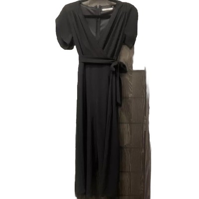 Francesca s Mi Ami Vera Ladder Trim Surplice Jumpsuit in Black Size 6