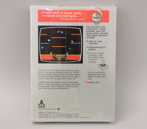 Joust Atari 2600 VCS Game 1983 Williams Arcade Platformer New & Factory Sealed! - Picture 2 of 4