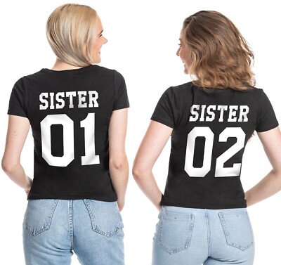 Couples Shop Ladies Best Friend T-Shirt Sister 01 02 BFF Best Friends Friends
