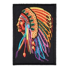 Indian Chief Rainbow Colored Patch, Native American Patches
