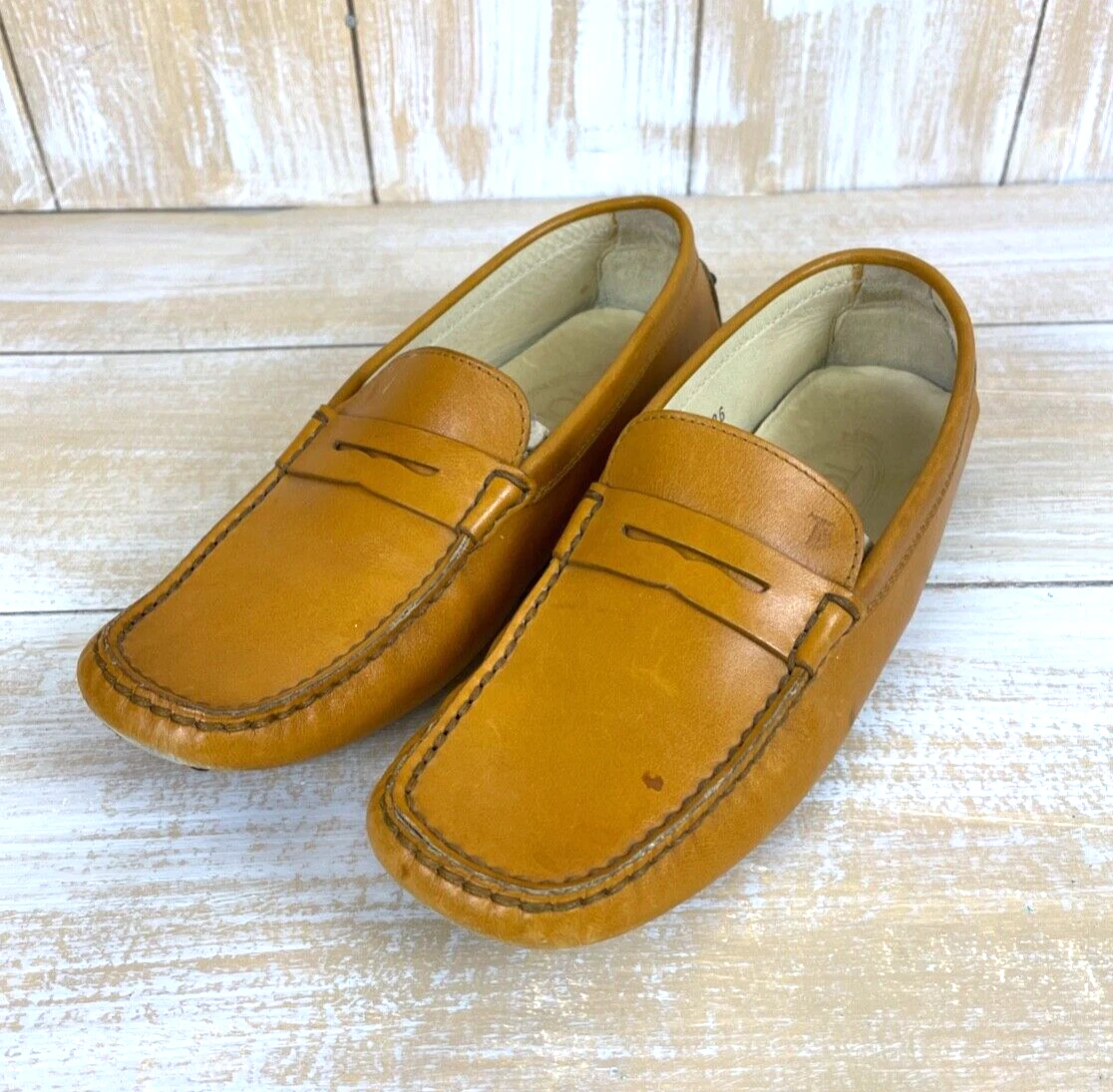 TOD’S mocassini penny in pelle marrone chiaro marrone chiaro scarpe basse mocassini da guida 36 US6