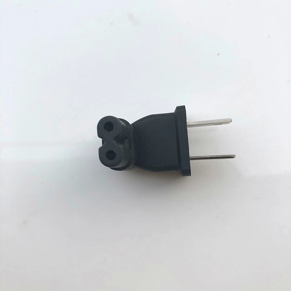 2 Prong Right Angle AC power Plug adapter IEC C7 receptacle to NEMA 1-15P -US - Image 3 of 4
