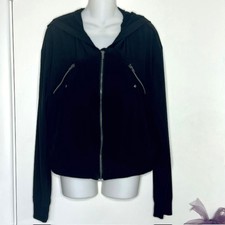 Fabletics Zinnia End Game Black Cropped Bomber Jacket Size Xl