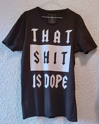 FSBN T-Shirt * That shit is dope * L slim fit unisex long schwarz/weiß Statement