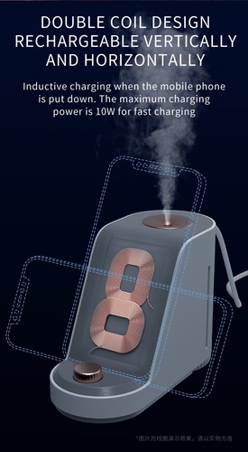 Adjustable Spray Size Wireless Charging Humidifier Over Voltage Protection - Picture 4 of 23
