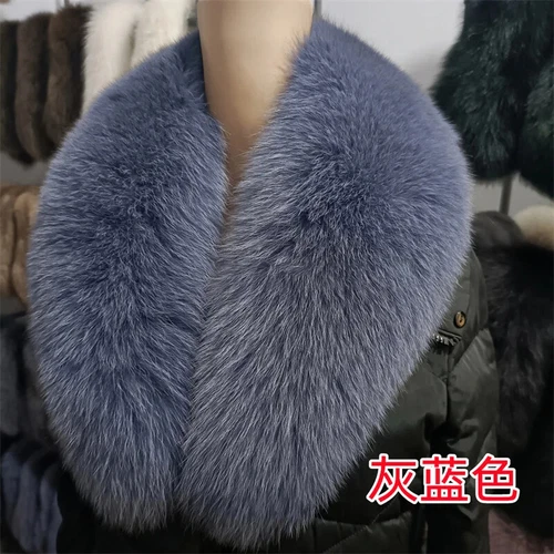Winter Real Fur Collar Natural Pink Scarf Women Wraps Neck Luxury Scarves Shawl - Picture 23 of 47