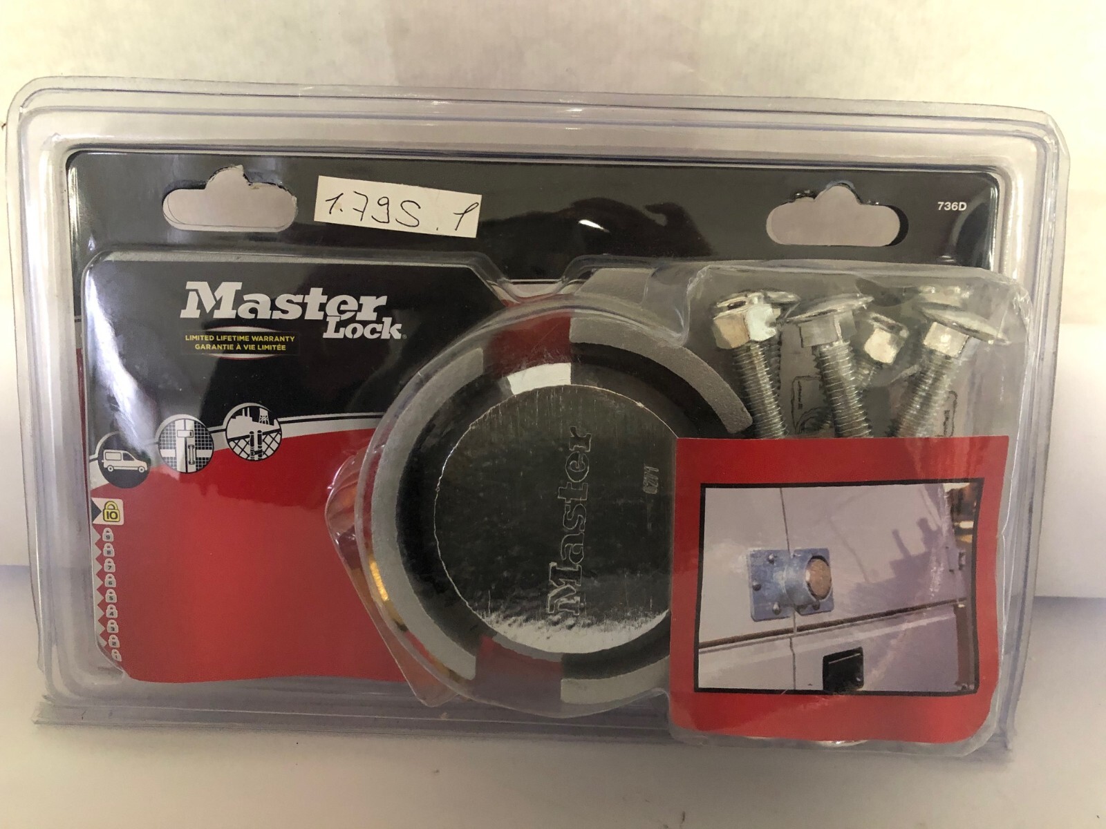 Cadenas pour véhicule utilitaire Master Lock 736EURD anti effraction pour artisan