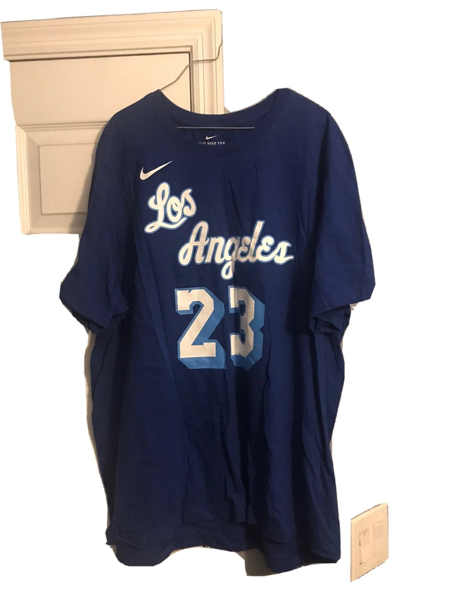 Nike Lebron James Los Angeles Lakers HWC Blue T Shirt XL NWT