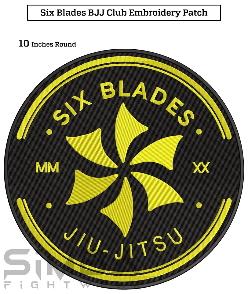 Bjj Gi Patches BJJ Martial Arts Kimono Patches Six Blades Embroidered Patches - Image 2 of 4