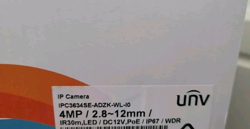 UNV Uniview IP CCTV Camera Colour Hunter Varifocal IR POE IPC3634SE-ADZK-WL-10 - Picture 5 of 5