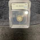 1915 Barber Dime 10C ICG Genuine