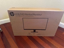 New HP V24i 24" Computer PC Monitor in Black - Sealed New in Box.