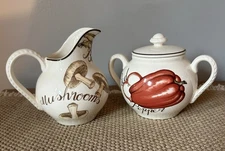 Franciscan England Creamer/Sugar Bowl, Vegetable Designs